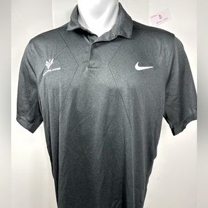 Nike Golf Modern Fit Dri-Fit Gray Polo Shirt  “YOUR GRATFULL NATION”MENS…
